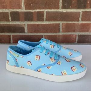 Cute To The Core Toast Print Lace Up Sneakers Women’s US 10 M